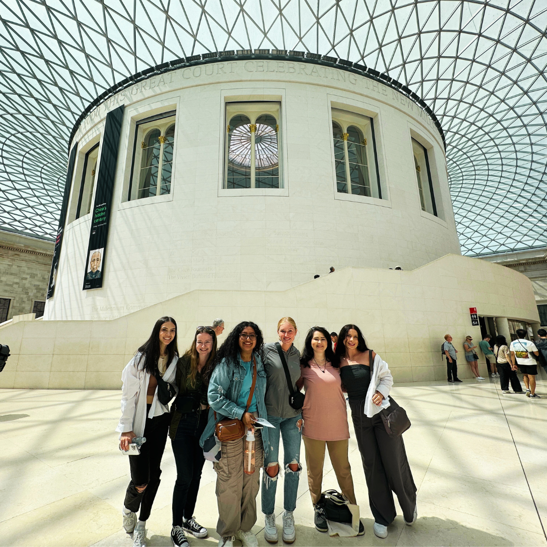 ASU students pose for a photo in the Great Hall at the British Museum in London